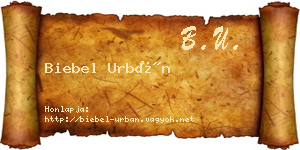 Biebel Urbán névjegykártya